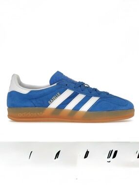 Adidas Gazelle Blue Suede Sneakers with Gum Sole
